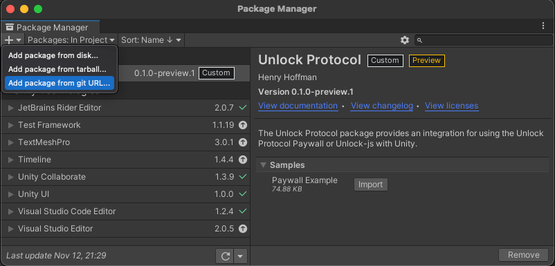addpackage